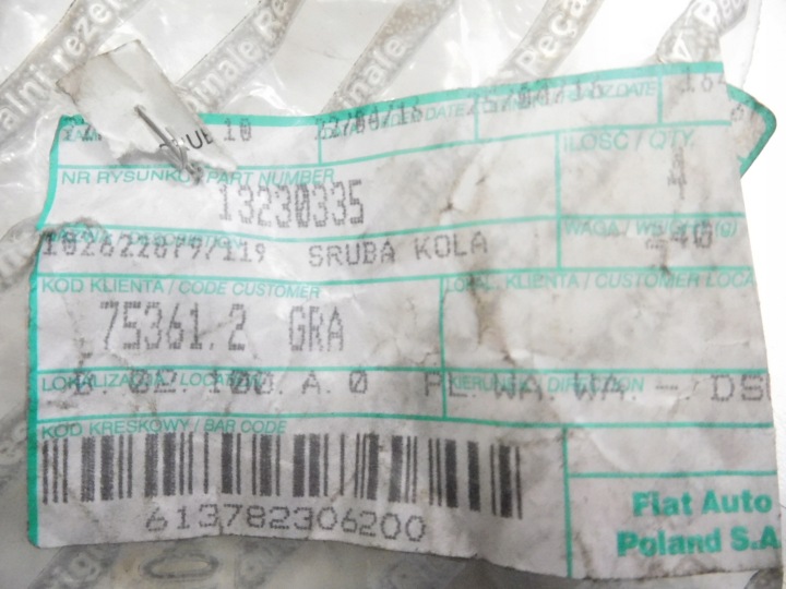 VIS ROUES ALFA ROMEO FIAT DOBLO 500 LINEA 13230335