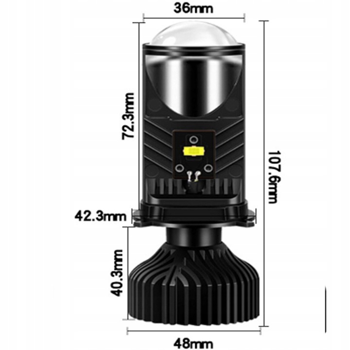 LENTES PROJEKTORY FAROS H4 MINI BI-LED 5500K 