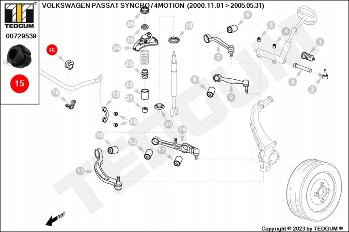 TEDGUM 00729539 SUSPENSION STABILISATEUR