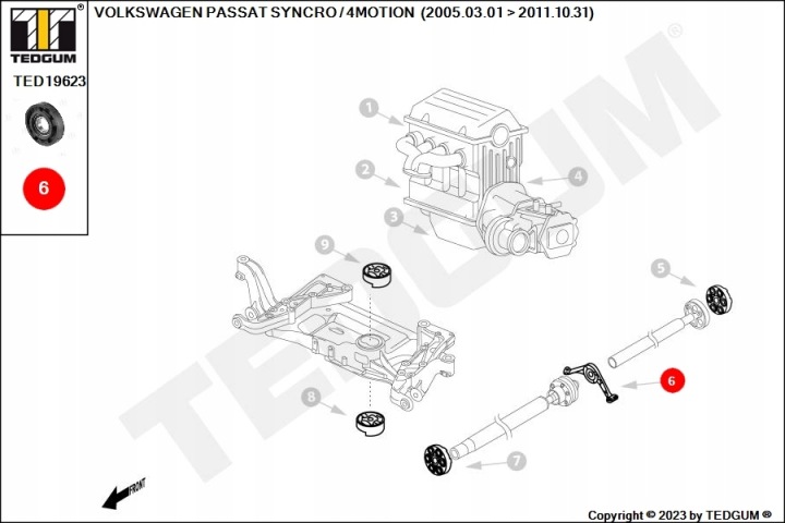 SUPPORT ARBRE DE TRANSMISSION INSERT AVEC LOZYSKI TED19623/TED