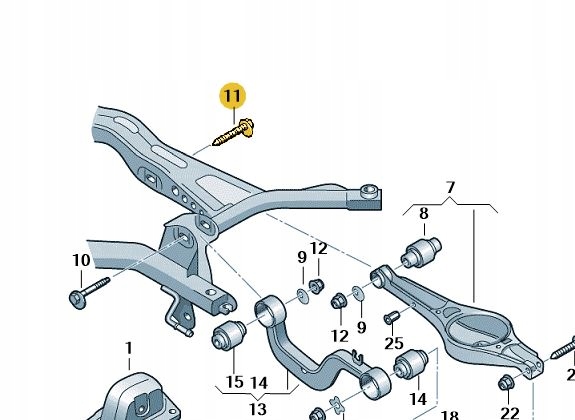 ASO PERNO MIMOSRODOWA PALANCA PARTE TRASERA VW AUDI SKOD SEA 