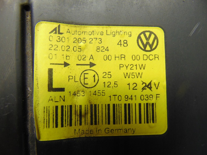 PHARE GAUCHE AVANT AVANT XÉNON VW TOURAN I EUROPE