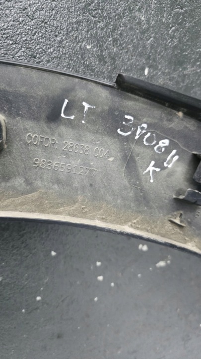 MOULURE GARDE-BOUE ARRIÈRE GAUCHE PEUGEOT 3008 II 9836591277