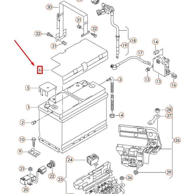 AUDI A6 C6 COUVERCLE BATTERIE 4F0915429C ORIGINALE