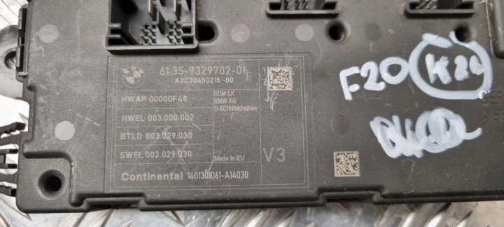 BMW F20 F21 F30 F31 MODULE CONTRÔLEUR REM 9329702
