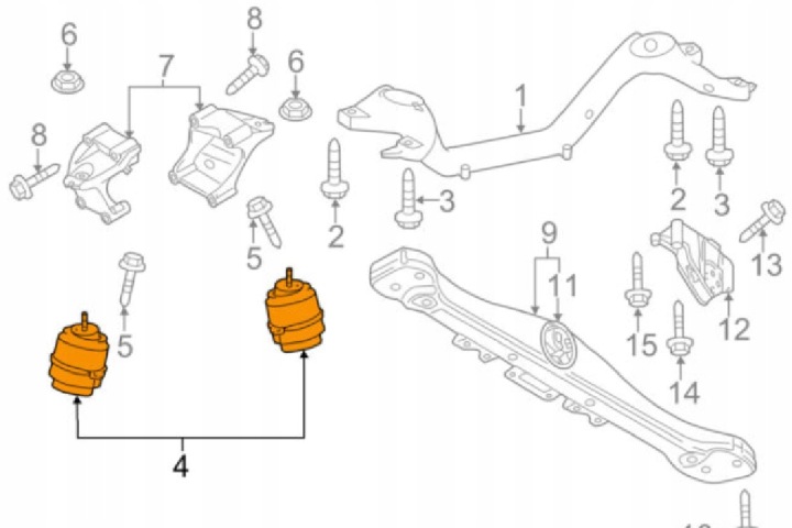 AUDI Q7 4L COUSSIN MOTEUR 7L8199131A 3.0 ESSENCE 245 KW NEUF ORIGINALE