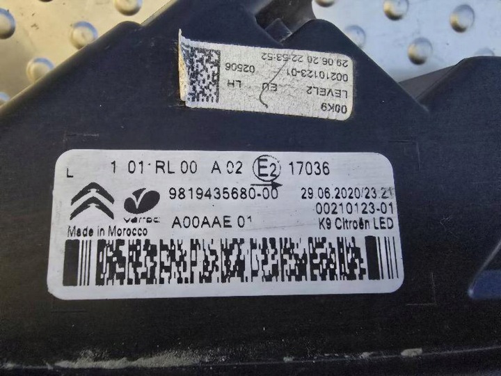 CITROEN BERLINGO IV 18- CITROEN C3 9819435680 LED FJD VERS CONDUITE DIURNE