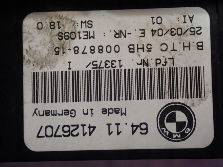 BMW E46 97-03 PANNEAU CLIMATISATION CONDUIT D'AIR 64114126707