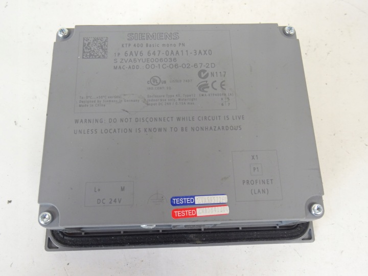 PANNEAU SIEMENS KTP400 MONO PN 6AV6647-0AA11-3AX0 6AV6 647-0AA11-3AX0