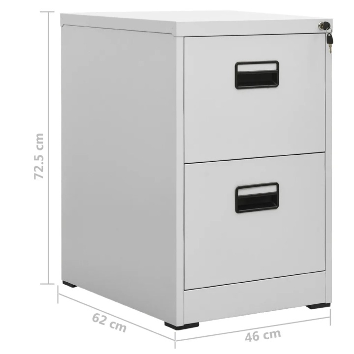 VIDAXL CASIER BIUROWA JASNOSZARA 46 X 62 X 72,5 CM ACIER