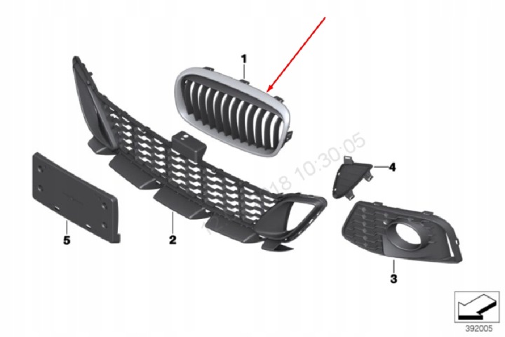 BMW 2 F45 AVANT GAUCHE PROTECTION RADIATEUR 51137300543 7300543 2015ORYGINALNA