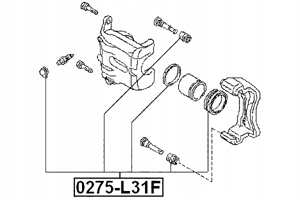 FEBEST JUEGO DE REPARACIÓN SOPORTE DE FRENADO DELANTERO NISSAN SENTRA B15X 