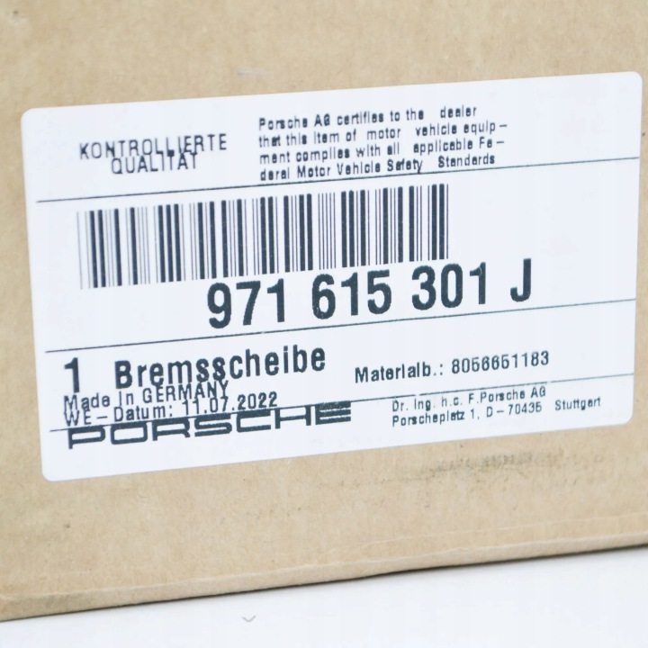 PORSCHE PANAMERA 971 DISQUE DE FREIN AVANT GAUCHE 971615301QORYGINALNA