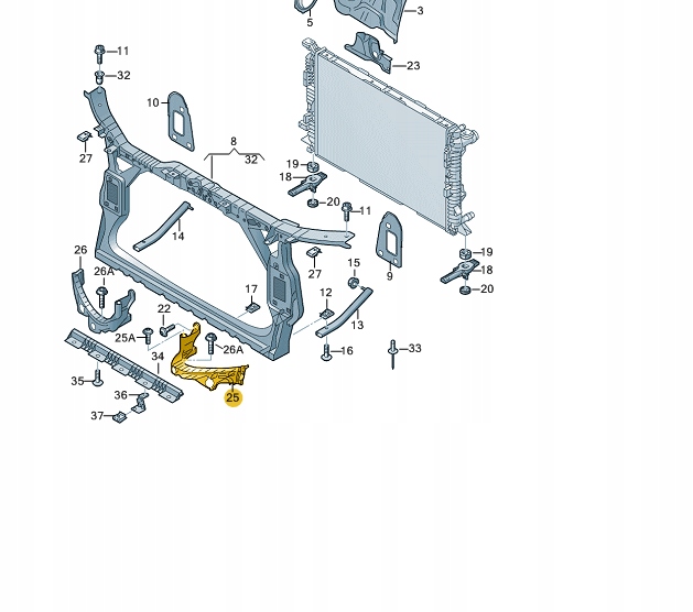 AUDI OE 8R0805607B GLISSIÈRE FIXATION PHARES