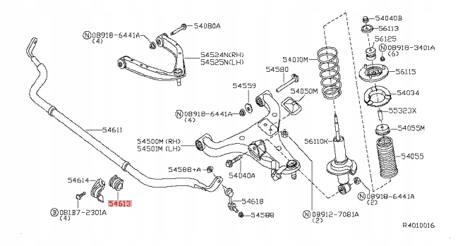 MANCHON STABILISATEUR AVANT 2004-2015 NISSAN ARMADA OE 54613-ZV50A
