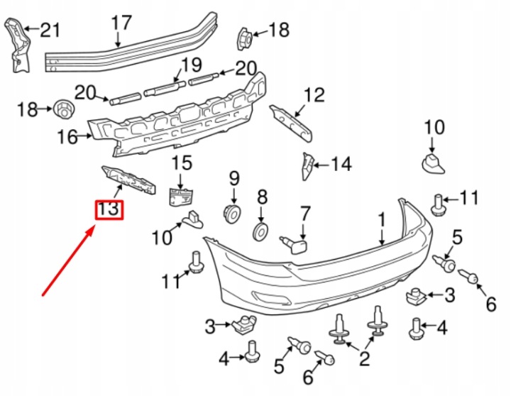 LEXUS RX XU30 ARRIÈRE GAUCHE SUPPORT PARE-CHOCS 525760E010 ORIGINAL