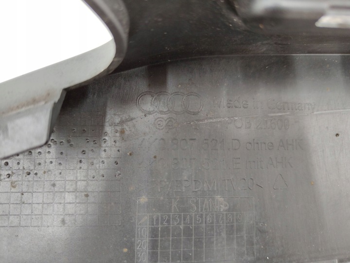 AUDI A6 C8 SPOILER DOUBLURE PARE-CHOCS ARRIÈRE ARRIÈRE 4K0807521D