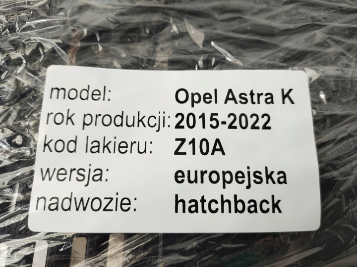 OPEL ASTRA V K 15-21 HAYON PROTECTION COURROIE ARRIÈRE 39054683 OE