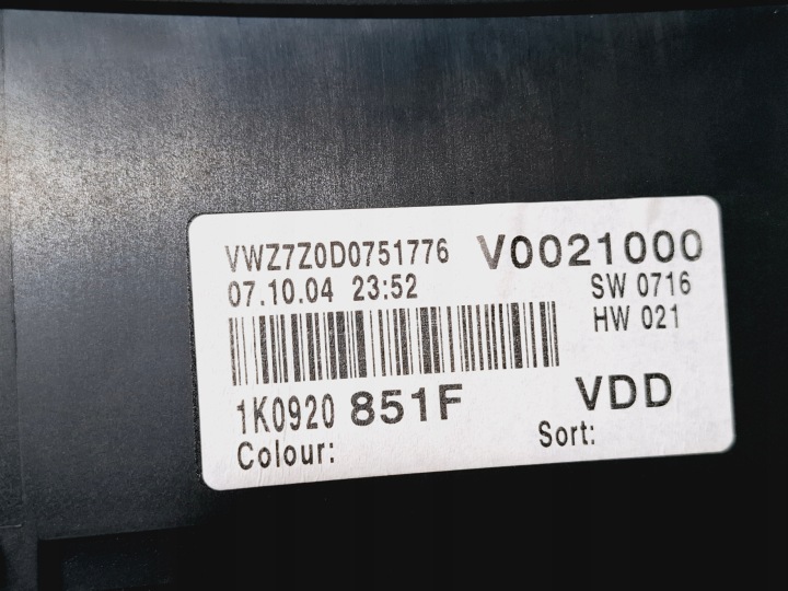 ORDINATEUR COMPTEUR KIT VW GOLF V 5 1K0 1.4 FSI BKG 173043 KM 03C906056H