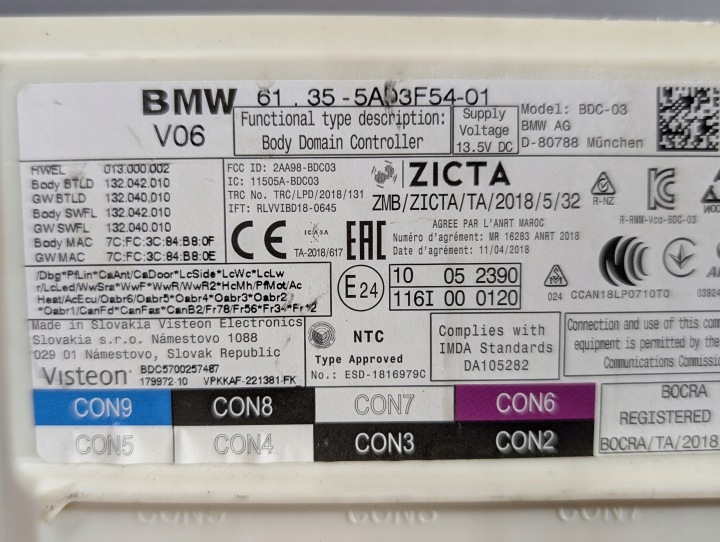 BMW MODULE CONTRÔLEUR BDC-03 BDC 03 5AD3F54