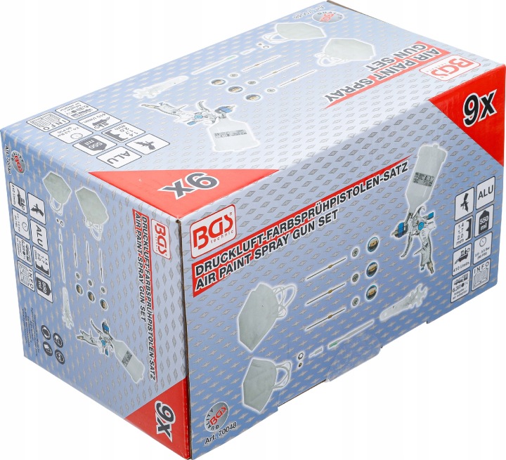 BGS 70048, PNEUMATIQUE PISTOLET LAKIERNICZY, AVEC 3