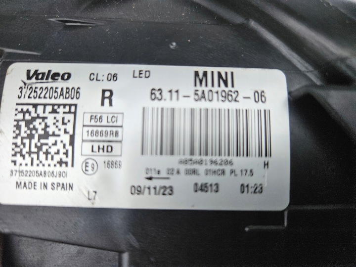 MINI F56 F55 LIFT PHARE DROITE COMPLET LED 5A01962