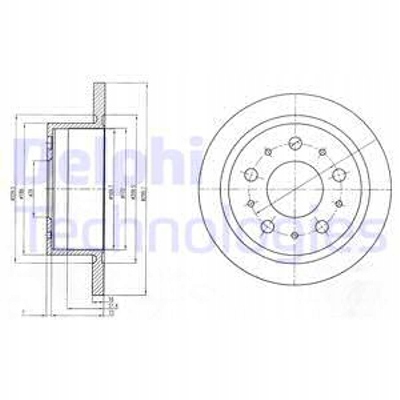 DISCO HAM.FIAT DUCATO 06- PARTE TRASERA DELPHI BG4062 DISCO DE FRENADO 