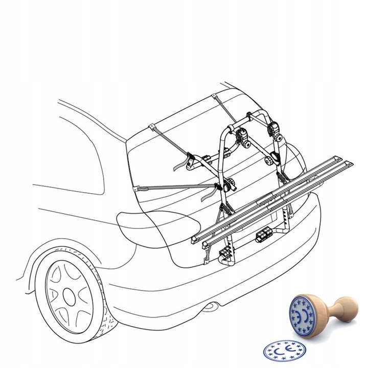 MALETERO BICICLETAS AL TAPA DE MALETERO PLEGADIZO AL 3 BICICLETAS PARA TOYOTA YARIS 2011-2019 