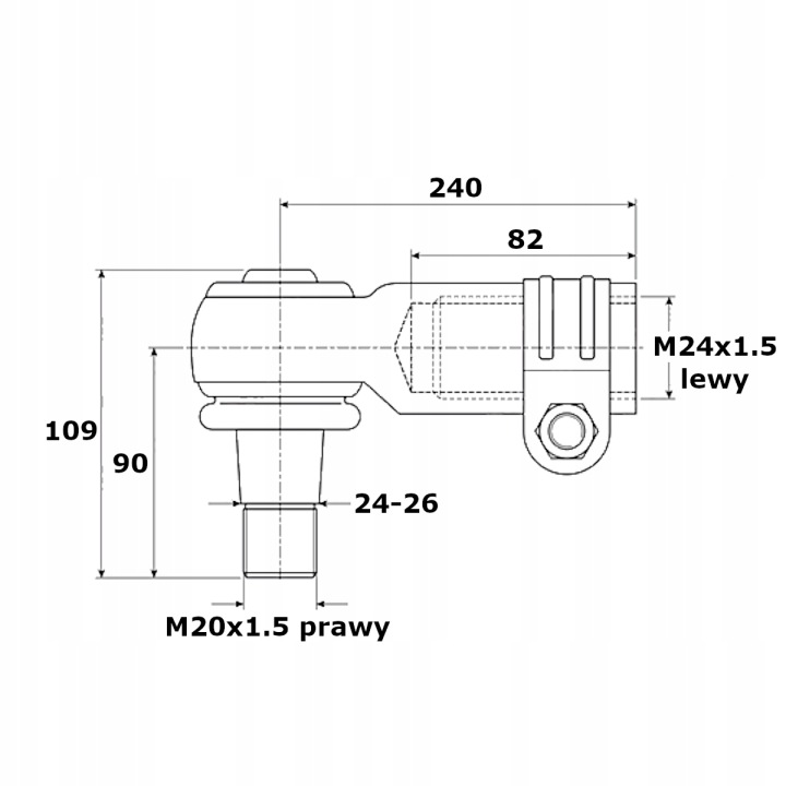 JOINT ROTULE DROIT M24X1,5 FORD 132665A1