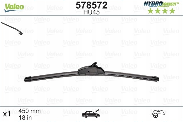 LIMPIAPARABRISAS ESCOBILLAS 450MM HU45 HYDROCONNECT SOPORTE BARRA DE REMOLQUE VAL578572 