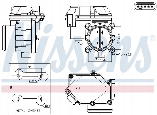 NISSENS 955260 CARROSSERIE PAPILLON DES GAZ