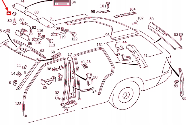 MERCEDES-BENZ E W124 POIGNÉE PARE-SOLEIL A12681000128326
