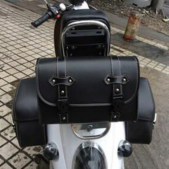 SACOCHES SACS LATÉRAL MOTOCYCLETTE CUIR UNIVERSELLE PU 28 X 10,5 X 21CM