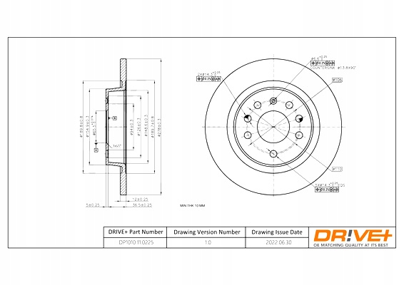 DRIVE+ DISCOS DE FRENADO 2SZT. PARTE TRASERA SAAB 9-3X 2.0B 11-1 5 PELNA 