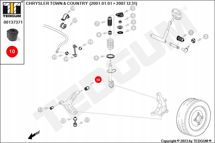 BLOQUE SILENCIOSO WAH. CHRYSLER P. VOYAGER 00- IZQUIERDA/DERECHA PARTE TRASERA 00137371 TED-GUM 