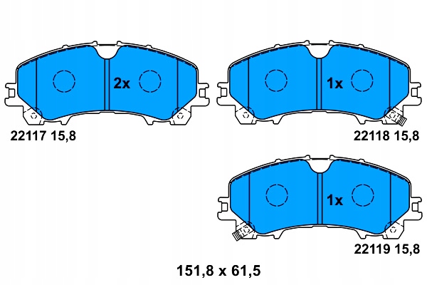 ATE ZAPATAS DE FRENADO PARTE DELANTERA INFINITI Q50 Q60 QX50 II NISSAN X-TRAIL 