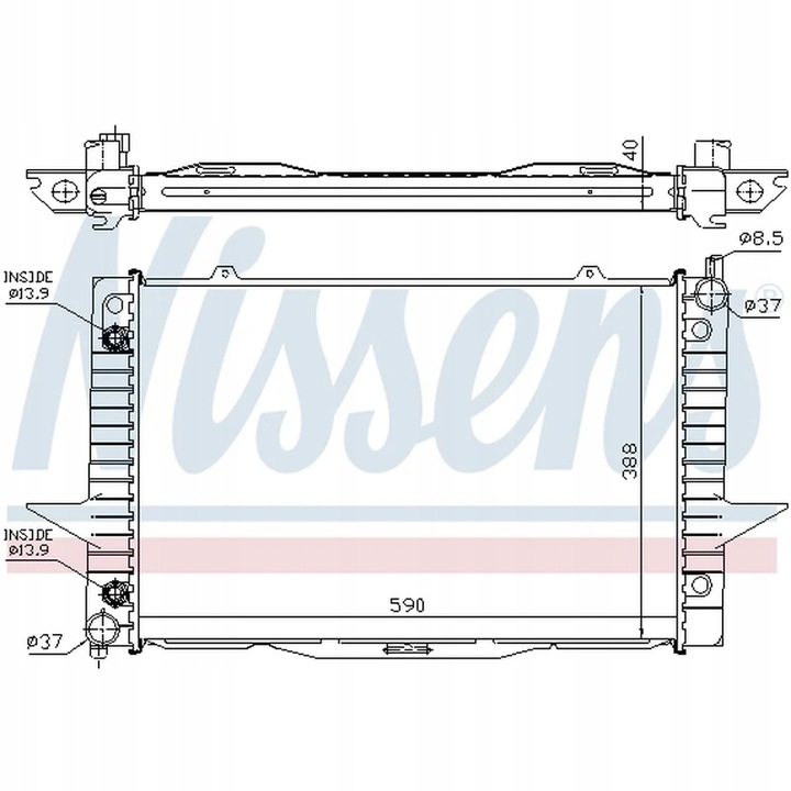 CHLODNICA, SISTEMA DE REFRIGERACIÓN DEL MOTOR NISSENS 65548A 