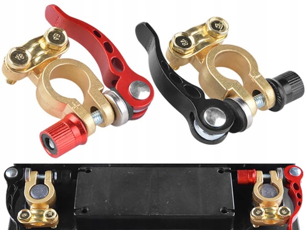 2 PCS. CLAMP LINK CALIPERS ZACISKOW BATTERY BRASS DODATNIE UJEMNE AUTO 