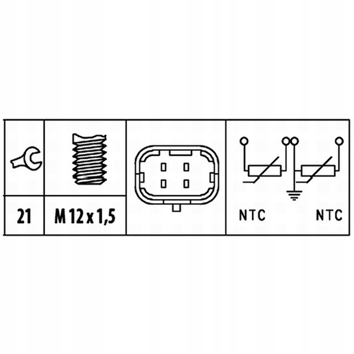 CZUJNIK, TEMPERATURA DE LÍQUIDO REFRIGERACIÓN HELLA 6PT 009 309-581 