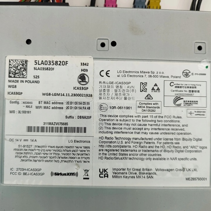 MODULE NAVIGATION SKODA ENYAQ IV SUV (5AC, 5AZ) 5LA035820F 30963486 210KW