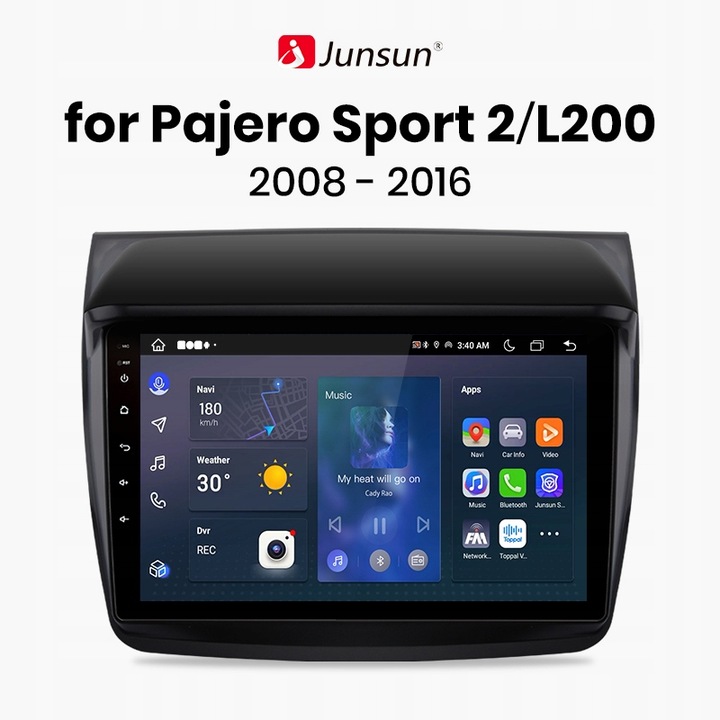 RADIO PARA MITSUBISHI PAJERO SPORT 2 L200 2008-2016 2G + 32G ANDROID WIFI 