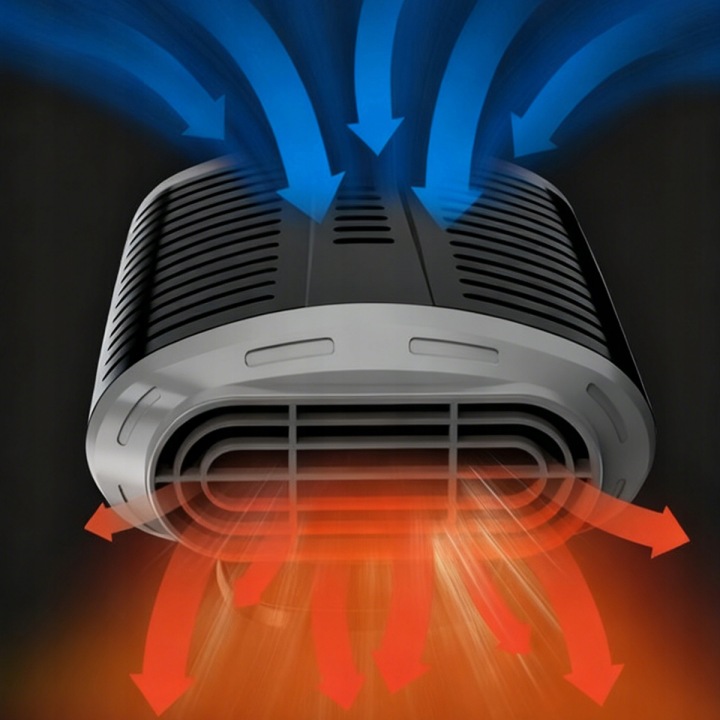 MINI CHAUFFAGE RADIATEUR AUTOMOBILE BRUYÈRE VENTILATEUR SUR VITRE VERS VOITURE 12V