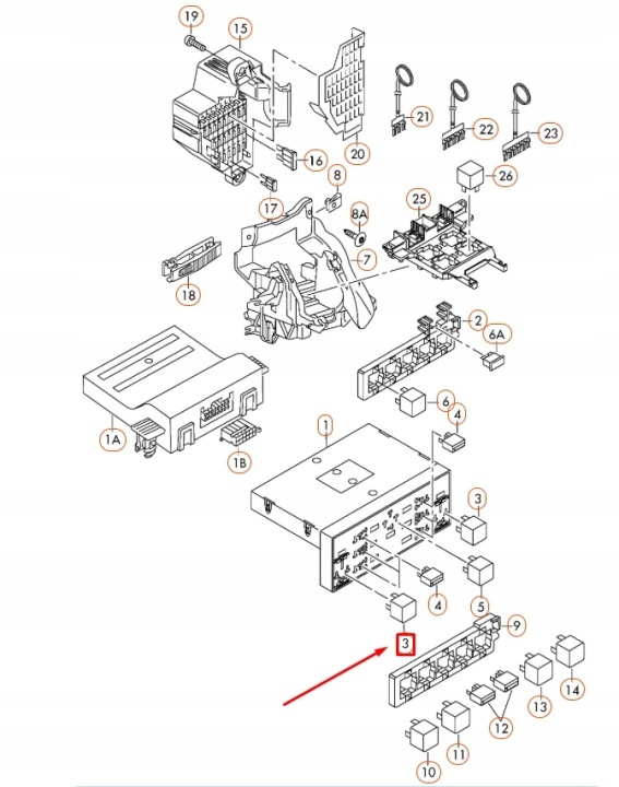 AUDI A3 8P RELAIS MULTIFONCTIONNEL 1K0951253A