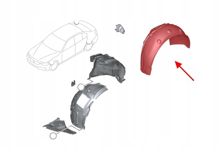 BMW X3 F25 MATERIALOWE PASSAGE DE ROUE ARRIÈRE GAUCHE 51717213649