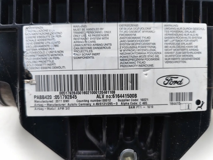 FORD KA COUSSIN SÉCURITÉ AIRBAG PASSAGER 2011 BERLINE COMPACTE 2/3DR 616441500B