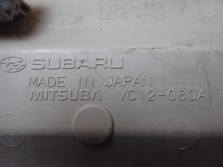 ÉCLAIRAGE CABINES SUBARU FORESTER III 2008R 2.0 AWD VC12-060A 10616