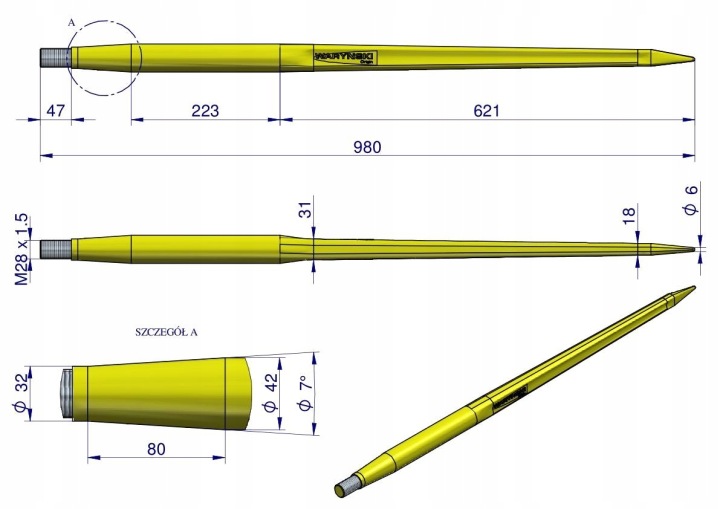 ZAB LADOWACZA CIEZKI UNIVERSEL SIMPLE GAUCHE 980 MM TUR SUR SILENT-BLOC W-5791200 DANS