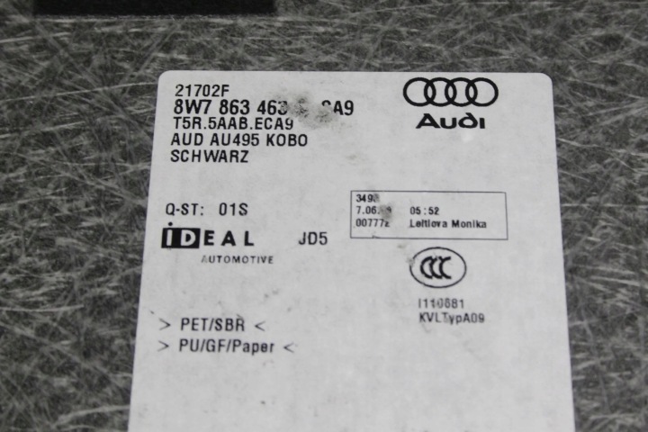 REVÊTEMENT COUVERCLES DE COFFRE AUDI OE 8W7863463