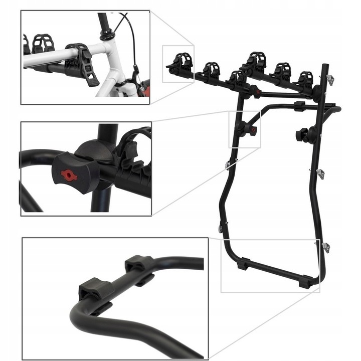 SOPORTE PERCHERO AL 3 BICICLETAS MALETERO PARA SKODA FABIA 3 UNIVERSAL DE 2015 