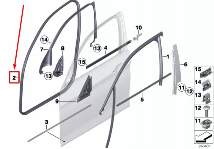 BMW 1 F20 PROTECTION KRAWEDZI PORTES AVANT 51337320394 7320394